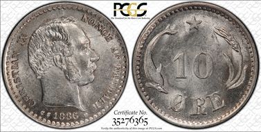 1886 CS 10 Øre MS63