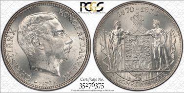 1930 NAH HS 2 Kr 60th Birthday KM-829 MS64