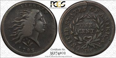 1793 1C Wreath, Vine and Bars F12BN