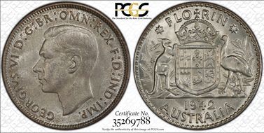 1942-S Florin KM-40  Ag MS63