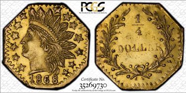 1868 25C BG-799R MS63