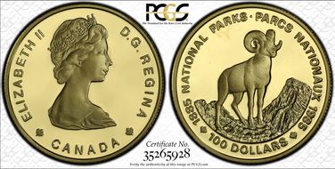 1985 $100 National Parks PR68DCAM