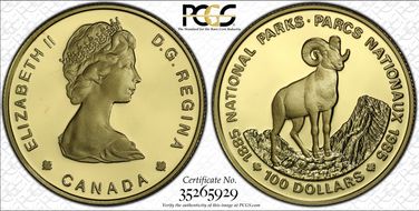 1985 $100 National Parks PR69DCAM