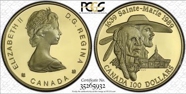 1989 $100 Sainte-Marie KM-169  Au PR69DCAM