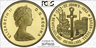 1983 $100 400th Ann St. John's PR69DCAM