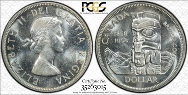 1958 S$1 British Columbia MS63