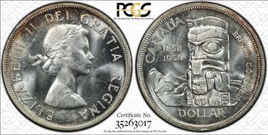 1958 S$1 British Columbia MS64