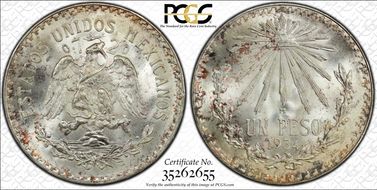 1934-M Peso KM-455  Ag MS67