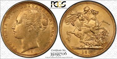 1883-S Sov S-3858E St. George AU58