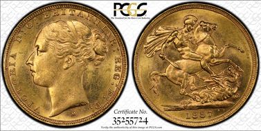 1887-M Sov S-3857C   Y. Head / St. George MS63