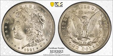 1921 $1 Morgan MS65