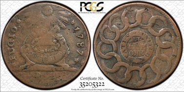 1787 Fugio 1C States United, 4 Cinq F12BN