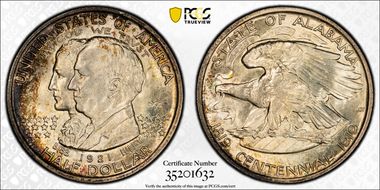 1921 50C Alabama, 2X2 MS66+
