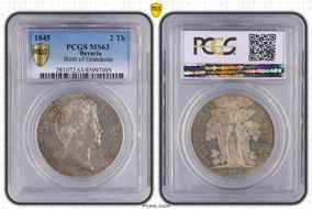 1845 2 Th Birth of Grandsons KM-821 MS63