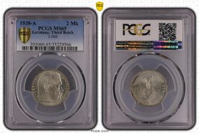 1938-A 2 Mk J-366 MS65