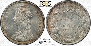 1877(C) Rupee SW-6.29 Prid-115 A1/I MS62