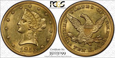 1853-O $10 MS61