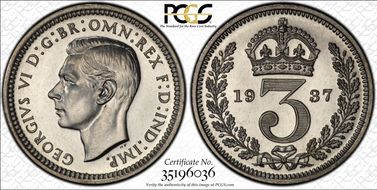 1937 3D S-4088 Crowned 3 PR67