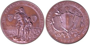 1898 Medal Neuchatel R-975b Bronze SP63