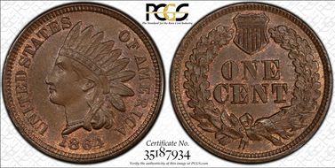 1864 1C Bronze MS64BN