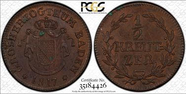 1817 1/2 Kr KM-164 KREUTZER MS63BN