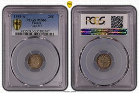 1848-A 25C Gad-357 F-167 MS66