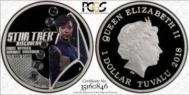 2018-P $1 First Officer Michael Burnham Star Trek PR70DCAM