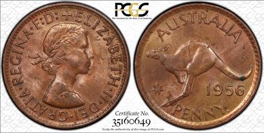 1956 Y. (p) 1D MS63RB