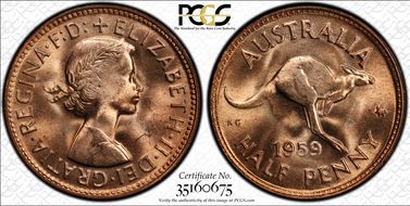 1959(m) 1/2D MS64RD