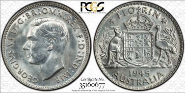 1945(m) Florin KM-40  Ag MS63