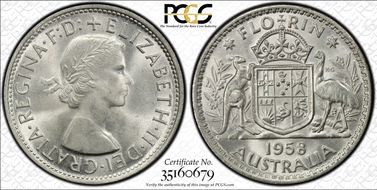 1958(m) Florin KM-60 Ag MS64