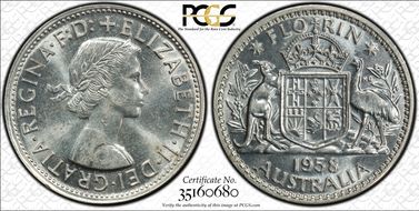 1958(m) Florin KM-60 Ag MS63