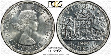 1960(m) Florin KM-60 Ag MS63