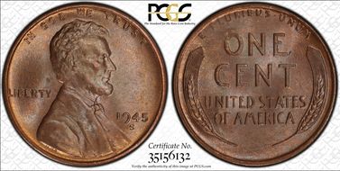 1945-S 1C MS66BN