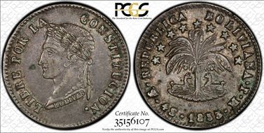 1855-PTS MJ 4 Sol KM-123.2 w/o Period AU50