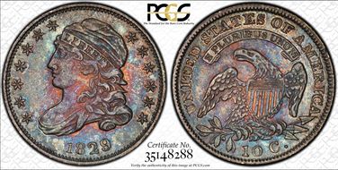 1829 10C Small 10C AU55