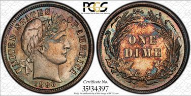 1896 10C MS64