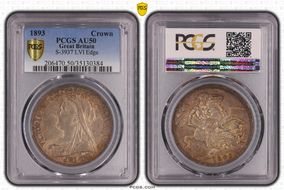 1893 Crown S-3937 LVI Edge AU50