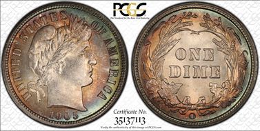 1905-O 10C MS67