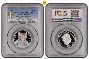 2017 50p S-H42 Tom Kitten Ag Beatrix Potter PR70DCAM
