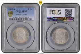1869-A 2 Fr Gad-527 F-263 MS62