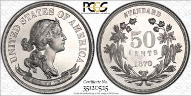 1870 50C J-961 PR64CAM