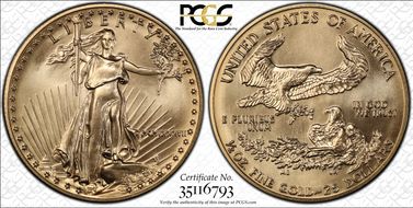 1987 $25 Gold Eagle MS70