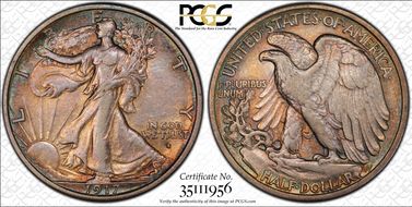 1917-S 50C Obverse AU50