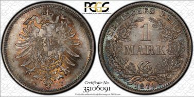 1874-F Mark J-9 MS67