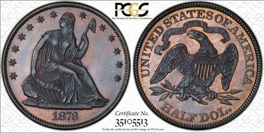 1873 50C No Arrows PR65