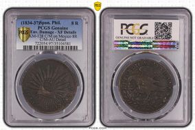 (1834-37) 8 R KM-128 C/M on Mexico 8R N1