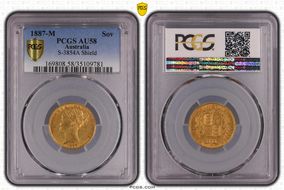 1887-M Sov S-3854A  Y. Head / Shield AU58