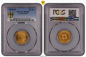 1894 B 20 Fr MS64