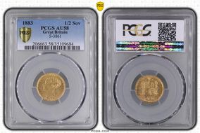 1883 1/2 Sov S-3861 AU58